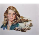 Fred Laurent (1922-1995) British. “Anneka Rice”, Oil on Board, Signed, and Inscribed on a label on