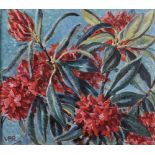 Lady Victoria Patricia Helena Ramsay (1886-1974) British. Still Life of Rhododendrons, Oil on Board,