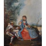 After Jean-Honore Fragonard (1732-1806) French. A Courting Couple, Oil on Canvas, Unframed, 21” x