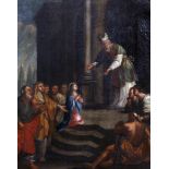 17th Century Italian School. Presentation of the Virgin in the Temple, Oil on Canvas, 21” x 16” (