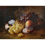 Thomas Whittle (1803-1887) British. Still Life of Fruit on a Bank, Oil on Canvas, Signed, 12” x