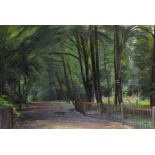 James Stroudley (1906-1988) British. ‘Holland Park’, a Landscape, Oil on Board, Unframed, 20” x