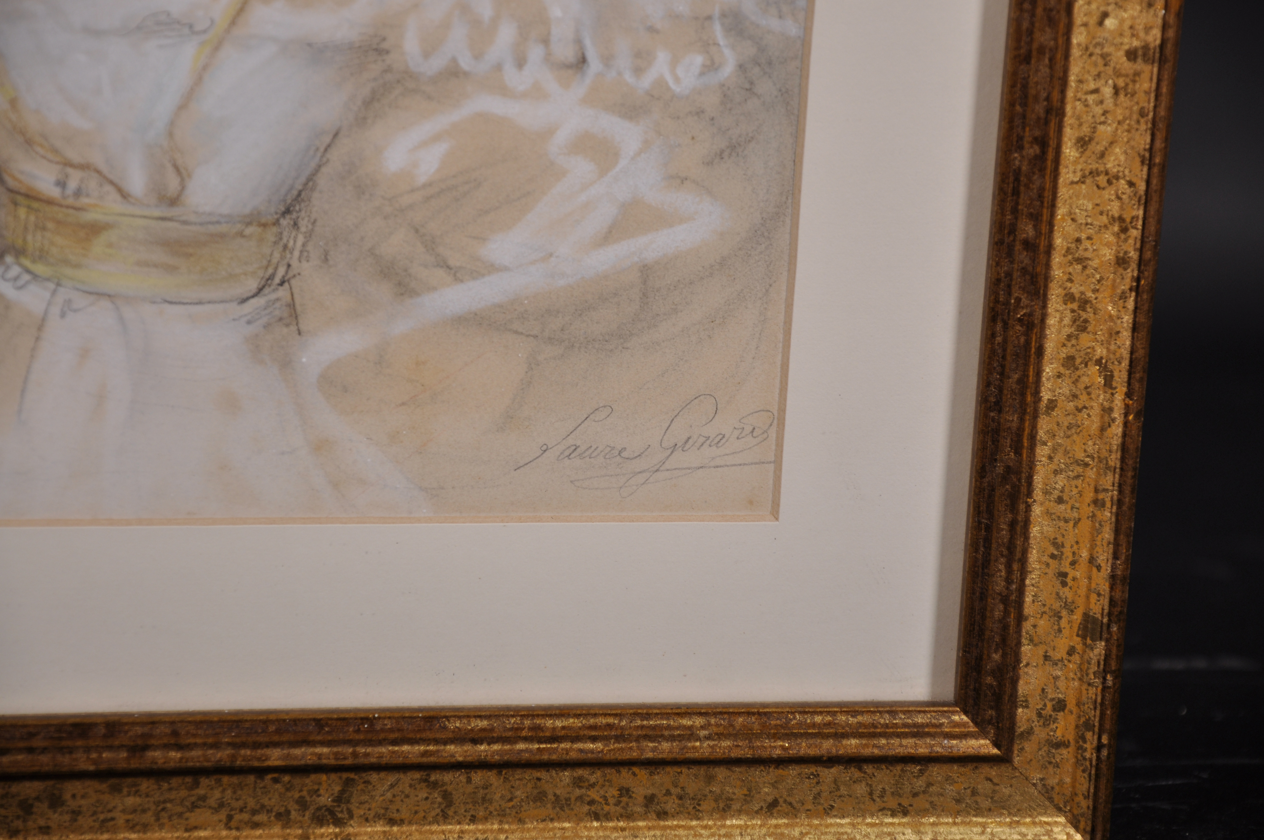 Laure Girard (19th Century) French. Bust Portrait of a Lady, Mixed Media, Signed in Pencil, - Image 3 of 5