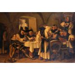 Jean Edeler (1899-?) German. Figures Merrymaking in a Tavern Interior, Oil on Panel, Signed, 27.5" x