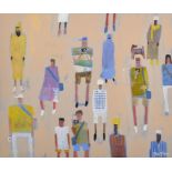 Frank Taylor (1946- ) British. “Tourists and Locals, Marrakech” Oil on Board, Signed, and