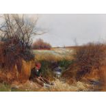 Benjamin D… Sigmund (1857-1947) British. “The Shepherd Boy”, a Young Boy Sitting in the Reeds,