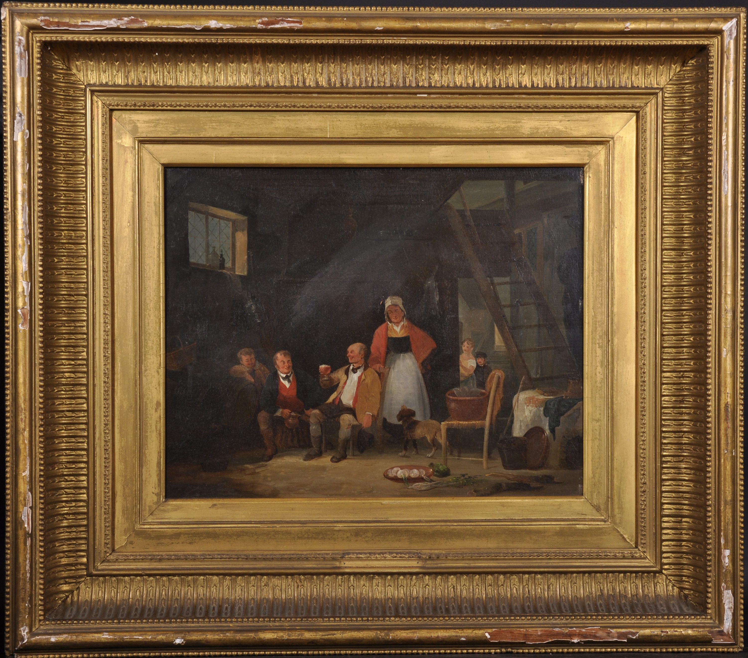 Circle of Nicholas Matthews Condy (1816-1851) British. An Interior Scene with Figures, Oil on Panel, - Image 2 of 4