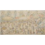 19th Century French School. "Boulogne Grand Fair", Watercolour and Pencil, Indistinctly Signed and