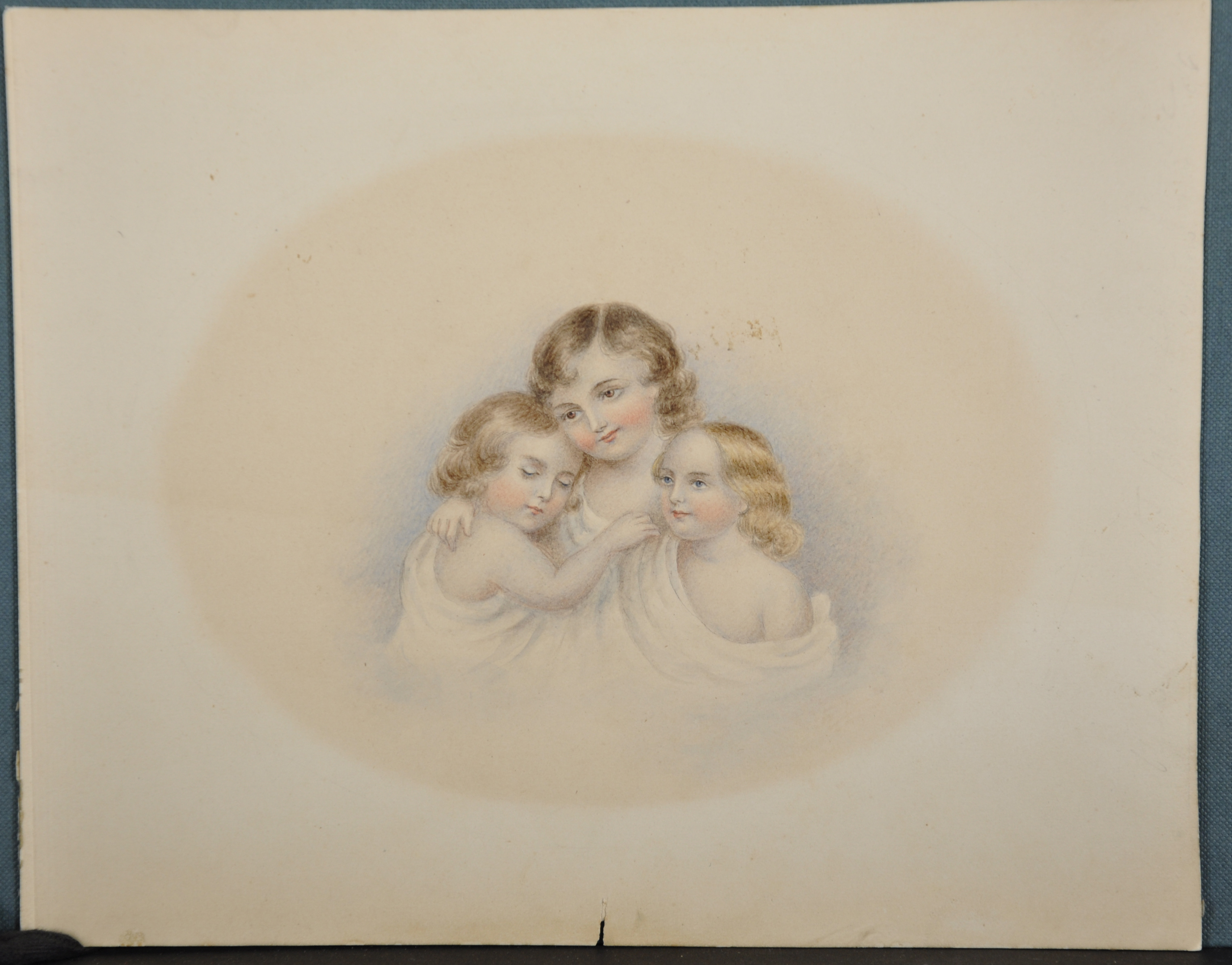 Follower of Thomas Lawrence (1769-1830) British. Portrait of Three Sisters, Watercolour, Vignette, - Image 2 of 13