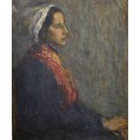 Circle of James Abbot McNeill Whistler (1834-1903) American. A Seated Lady, Oil on unstretched