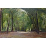 James Stroudley (1906-1988) British. ‘Holland Park’, a Landscape, Oil on Board, Unframed, 20” x