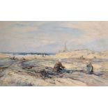 Frederick Stuart Richardson (1855-1934) British. A Dutch Beach Scene with Figures, Watercolour,