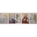 Charles Vernier (1831-1887) French. Costume Design, Watercolour, Signed with Initials, 4” x 2.75” (