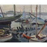 Paul Marie Lepage (1909-1976) French. A Harbour Scene, Oil on Canvas, Signed, 15" x 18.25" (38 x