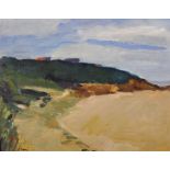 Edmond Amedee Heuze (1884-1967) French. “Scene de Plage”, Oil on Board, Signed, and Inscribed on