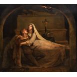 Diebold (19th Century) French. ‘Romeo and Juliet’, Oil on Canvas, Signed and Dated 1823, 23.5” x 29”