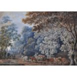 C… Powell (18th – 19th Century) British. A Wooded Landscape with a Horse and Cart and Cattle,