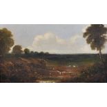 Early 19th Century English School. An Extensive Landscape, with Figures in the foreground, Oil on