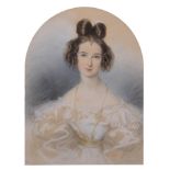 Laure Girard (19th Century) French. Bust Portrait of a Lady, Mixed Media, Signed in Pencil,