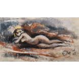 Michael D‘Aguilar (1924-2011) British. A Reclining Nude, Pastel, Signed and Dated ’83, Unframed, 8.
