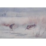Archibald Thorburn (1860-1935) British. Snipe in a Winter Landscape, Print, Signed in Pencil, 8.
