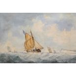 Richmond Markes (act.1890-1920) British. Shipping in Choppy Waters, Watercolour, Signed, 7.25” x