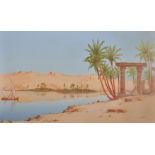 James Greig (1861-1941) British A View on the Nile, Watercolour, Signed, Unframed, 12” x 19.5” (30.5