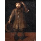 18th Century Dutch School. A Study of a Young Boy with a Hat, Oil on Canvas, 9” x 7.25” (22.8 x 18.