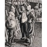 Laura Knight (1877-1970) British. “Fun Makers”, Clowns in the Ring, Etching, Signed and Inscribed in