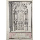 Salomon Kleiner (1700-1761) German. Design for a Church Altarpiece, Watercolour and Ink, Signed