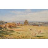 Berenger Benger (1868-1935) British. “Surrey Hills near Crowborough”, with sheep in the