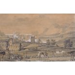 Late 18th Century French School. A Military Engagement, Pencil and Wash, Indistinctly Signed, in a