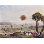 Circle of Thomas Allom (1804-1872) British. “Walls of Jerusalem”, Watercolour, contained in a loose,