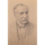 Frances Amicia de Biden Footner (1874-1961) British. Bust Portrait of a Man with a Moustache,