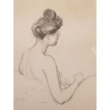 Theophile Alexandre Steinlen (1859-1923) French/Swiss. Study of the Back of a Seated Woman, with her