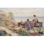 After Myles Birket Foster (1825-1899) British. “The Way Down The Cliff”, Watercolour, bears a