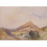 Cecil Arthur Hunt (1873-1965) British. “Glastonbury Tor”, Watercolour and Bodycolour, Signed,