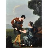 Late 18th Century English School. Two Figures with a Boar's Head, Oil on Canvas, Unframed, 29.5” x