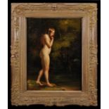 Circle of William Edward Frost (1810-1877) British. Study of a Standing Nude in a Landscape, Oil