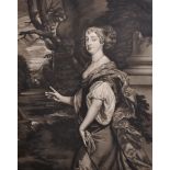 After Sir Peter Lely (1618-1680) British. Elizabeth Countess of Northumberland, Engraving, 16.25”
