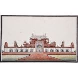 19th Century Indian ‘Agra’ School. ‘A View of the Tomb of Akbar the Great’, Watercolour on Paper,