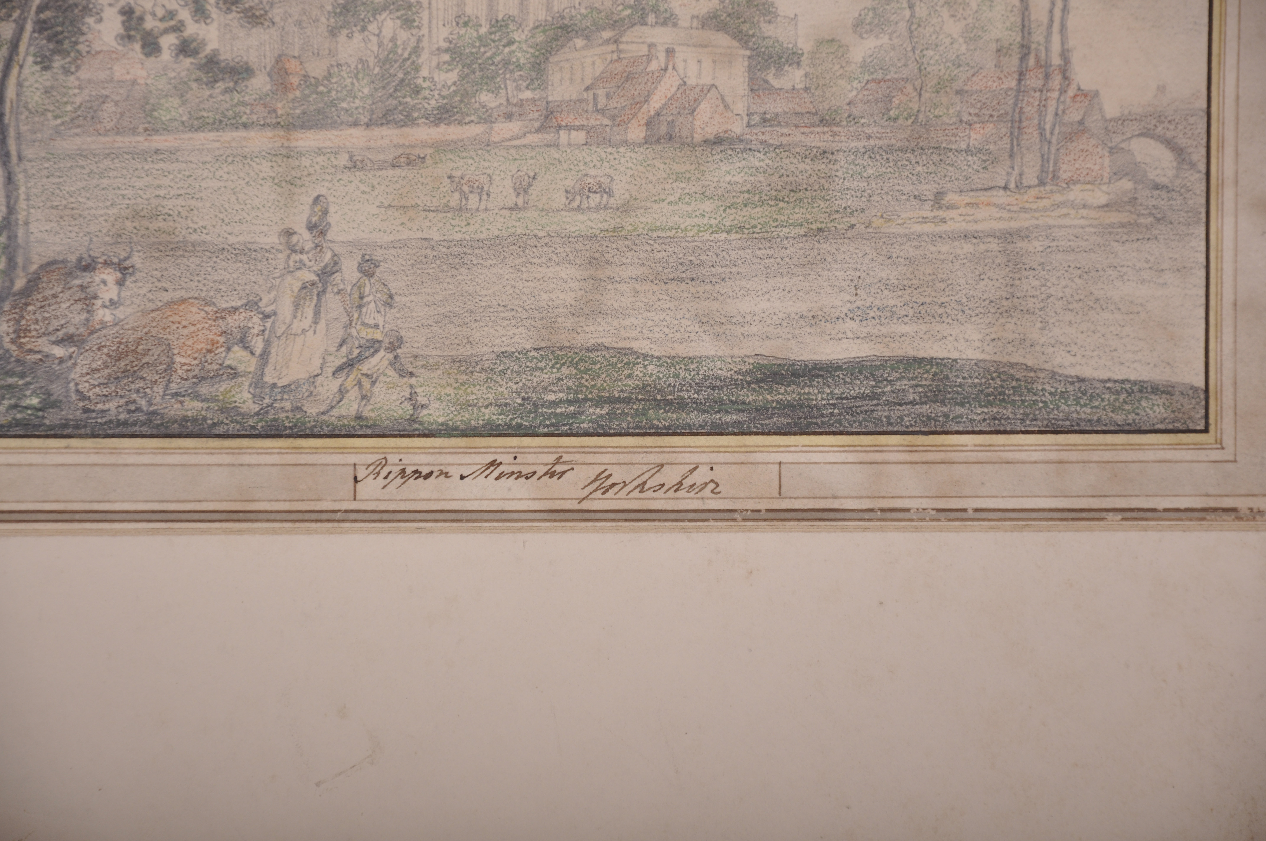 Late 18th Century English School. “Rippon Minster, Yorkshire”, with Figures in the foreground, - Image 9 of 10