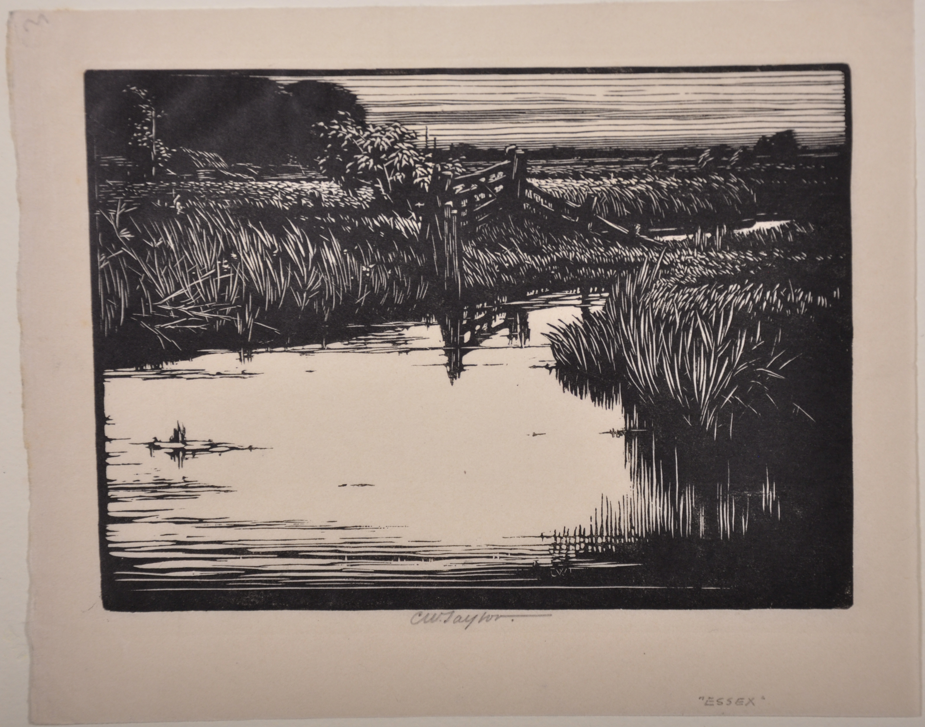 Charles William Taylor (1878-1960) British. “Essex”, Woodcut, Signed and Inscribed in Pencil, - Image 3 of 6