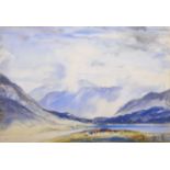 Cecil Arthur Hunt (1873-1965) British. “Glen Nevis”, a Mountainous River Landscape, Watercolour,