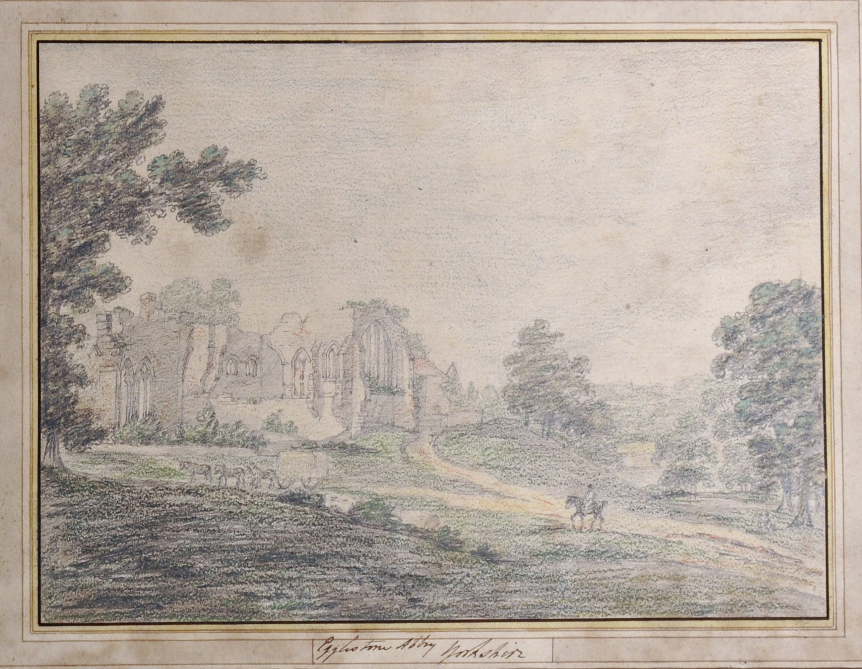 Late 18th Century English School. “Rippon Minster, Yorkshire”, with Figures in the foreground, - Image 3 of 10