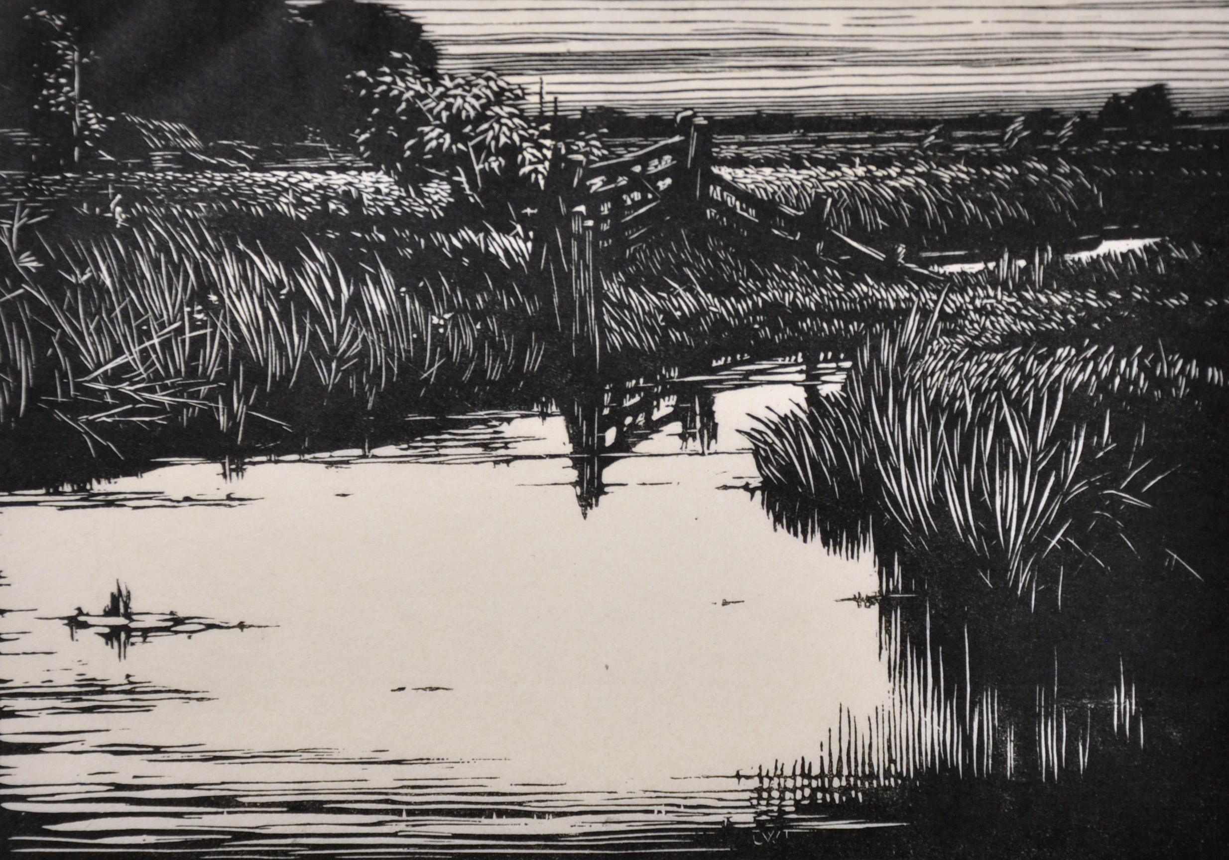 Charles William Taylor (1878-1960) British. “Essex”, Woodcut, Signed and Inscribed in Pencil,
