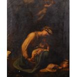 After Antonio da Correggio (1489-1534) Italian. “La Zingarella”, Oil on Canvas, Unframed, 19” x