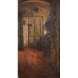 Circle of George Frederick Watts (1817-1904) British. Study of a Kitchen Door, Oil on Canvas, 14”