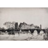 Henry George Rushbury (1889-1968) British. A View of the Seine, Etching, Signed in Pencil, 11.75”