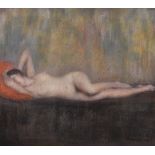 Pierre Carrier-Belleuse (1851-1932) French. A Sleeping Nude, Pastel, Signed, 21.25” x 25.25” (54 x